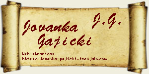 Jovanka Gajicki vizit kartica